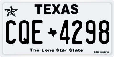 TX license plate CQE4298