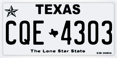 TX license plate CQE4303