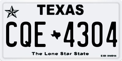 TX license plate CQE4304