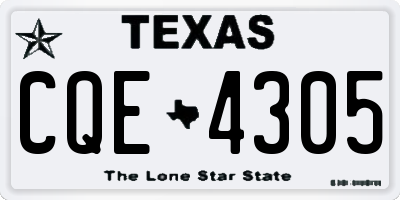 TX license plate CQE4305