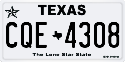 TX license plate CQE4308