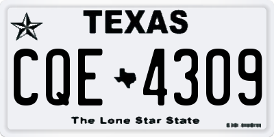 TX license plate CQE4309