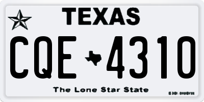 TX license plate CQE4310