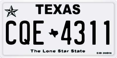 TX license plate CQE4311