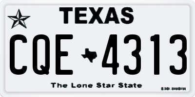 TX license plate CQE4313