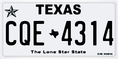 TX license plate CQE4314