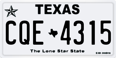 TX license plate CQE4315