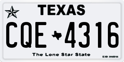 TX license plate CQE4316