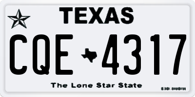 TX license plate CQE4317