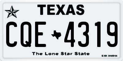 TX license plate CQE4319