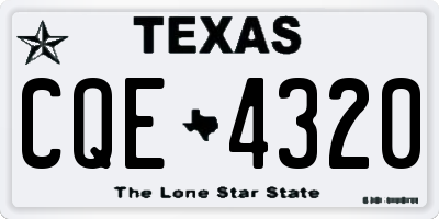 TX license plate CQE4320