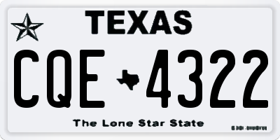 TX license plate CQE4322