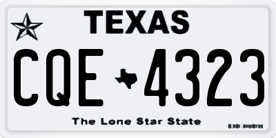 TX license plate CQE4323