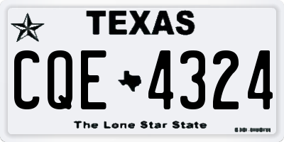 TX license plate CQE4324