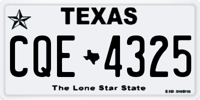 TX license plate CQE4325