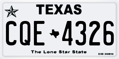 TX license plate CQE4326