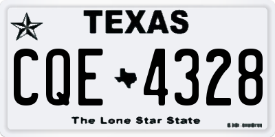 TX license plate CQE4328