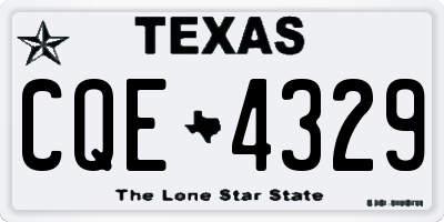 TX license plate CQE4329