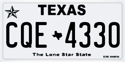 TX license plate CQE4330