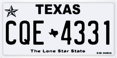 TX license plate CQE4331
