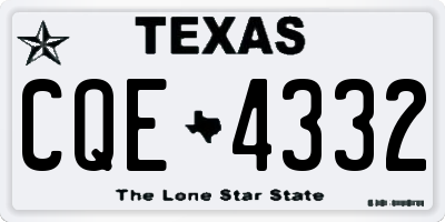 TX license plate CQE4332
