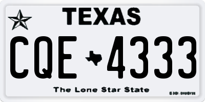 TX license plate CQE4333