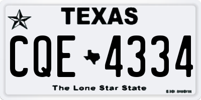 TX license plate CQE4334