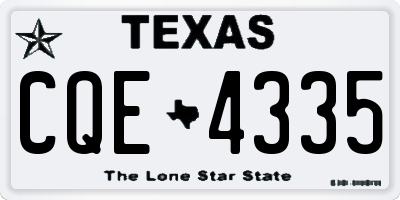 TX license plate CQE4335