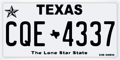TX license plate CQE4337