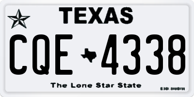 TX license plate CQE4338