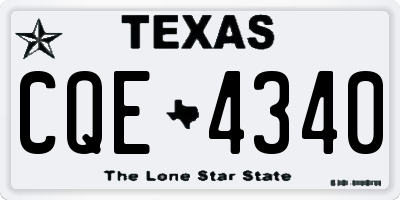 TX license plate CQE4340