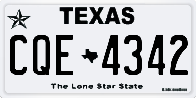 TX license plate CQE4342