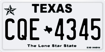 TX license plate CQE4345
