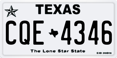 TX license plate CQE4346