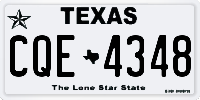 TX license plate CQE4348