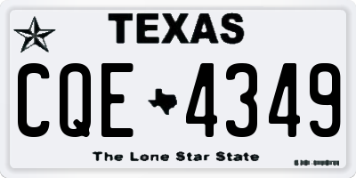 TX license plate CQE4349