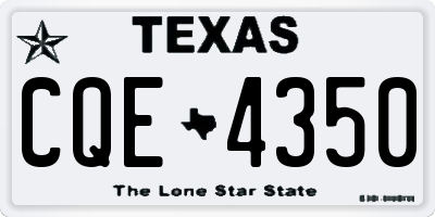 TX license plate CQE4350