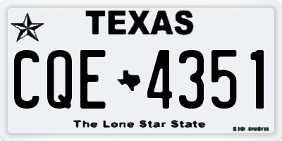 TX license plate CQE4351