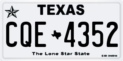 TX license plate CQE4352