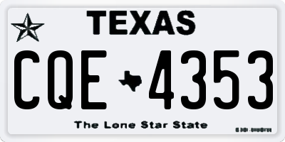 TX license plate CQE4353