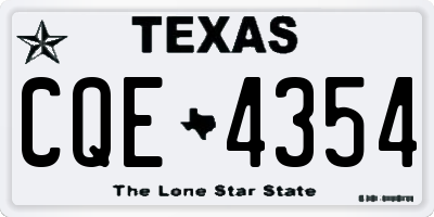 TX license plate CQE4354