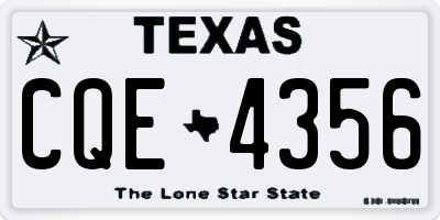 TX license plate CQE4356