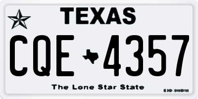 TX license plate CQE4357