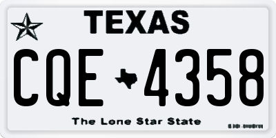 TX license plate CQE4358