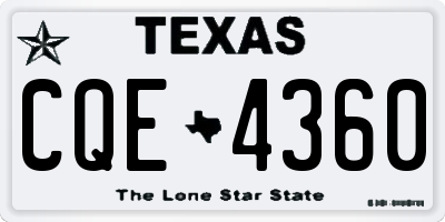 TX license plate CQE4360