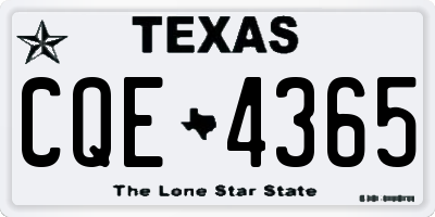 TX license plate CQE4365