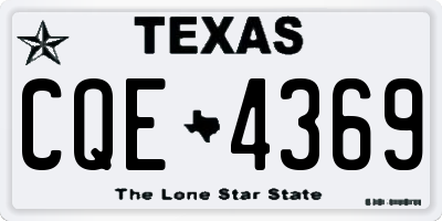 TX license plate CQE4369