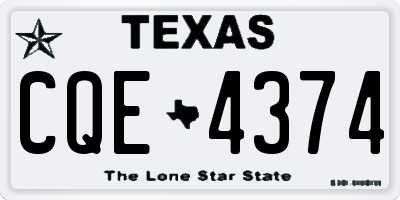 TX license plate CQE4374