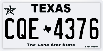 TX license plate CQE4376