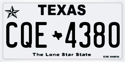 TX license plate CQE4380